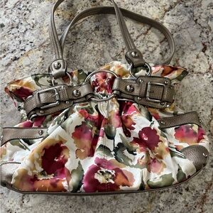 Wilsons Leather Floral Shoulder Bag with Metallic Trim